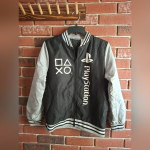 PlayStation Black and Gray Bomber Jacket Boys